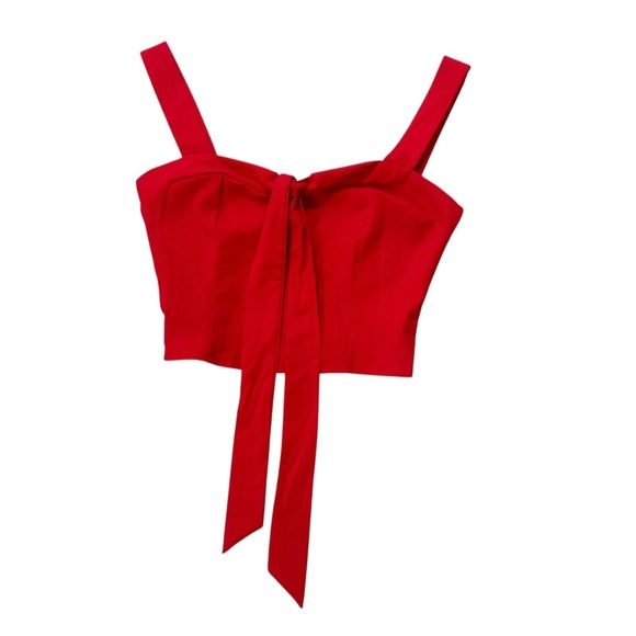 Sienna Sky Red Bow Front Crop Top Size Medium - Picture 6 of 9